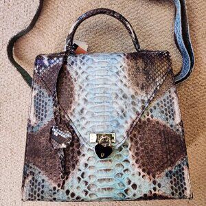 NEVER USED Large Genuine Python Leather Handbag